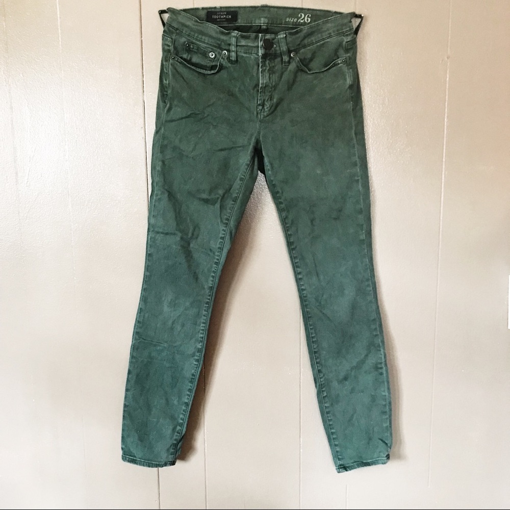 J. Crew olive green toothpick pants